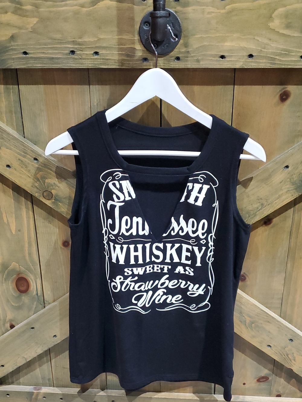 Black Tennessee Whiskey Strawberry Wine Graphic Tank Top Cantina Bar Nightlife